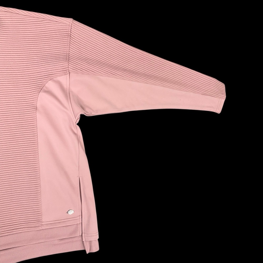 Tahari Sport Sweatshirt Women 3X Pink Long Sleeve Athleisure Side Slits NWT - Picture 6 of 16
